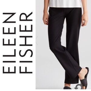 Eileen Fischer Pull On Stretch Waist Black Pants Size Large